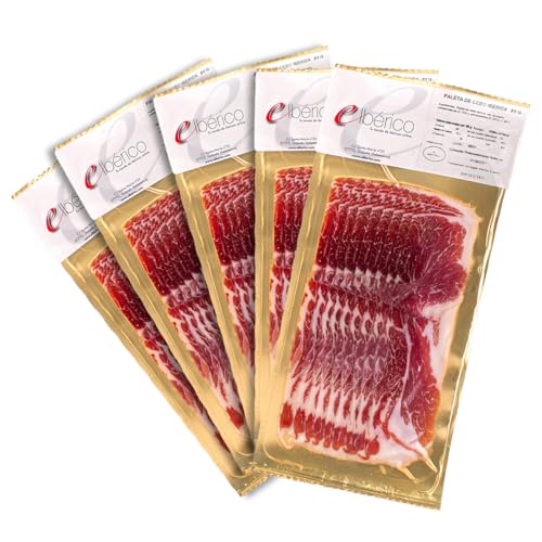Packung mit 5 Päckchen – Schulter vom Cebo-Schwein – Wurst mit authentischem Geschmack und traditioneller spanischer Reifung – Perfekt zum Genießen oder Teilen – Elbérico von eIbérico