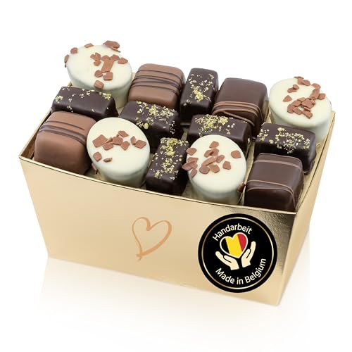 ePralinchen handverarbeitete belgische Luxus-Pralinen – Marzipan Edition 600g mit Alkohol - köstliche Schokolade made in Belgium - Marzipanpralinen-Mischung von ePralinchen