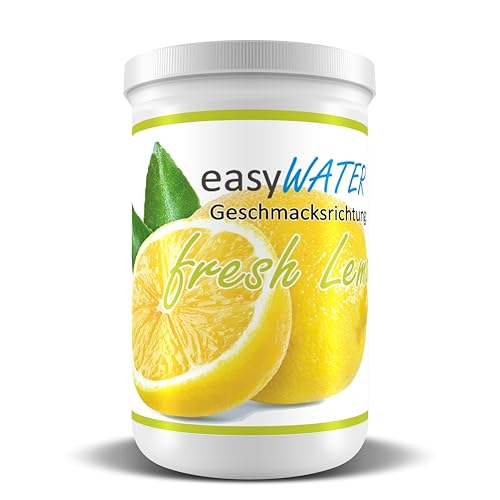 fresh Lemon easyWater Getränkepulver│ Zuckerfreies Geschmackspulver für erfrischende Getränke │Nur 5 Kalorien auf 500ml Wasser │ohne Aspartam│Inhalt: 25 Portionen von easyWater