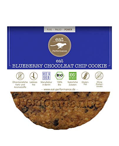eat Performance® Blueberry Chocoleat Chip Cookie (40g) - Leckerer Bio Keks ohne Milch I Paleo & Glutenfrei I Cookies aus 100% natürlichen Zutaten von eat Performance