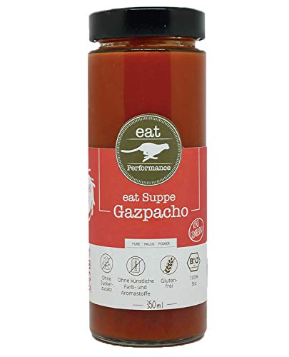 eat Performance® Gazpacho Suppe (350ml) - 100% Bio, Paleo & vegan I Frei von Konservierungsstoffen & anderen Zusätzen von eat Performance
