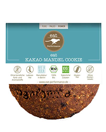 eat Performance® Kakao-Mandel Cookie (40g) - Leckerer Bio Keks ohne Milch I Paleo & Glutenfrei I Cookies aus 100% natürlichen Zutaten von eat Performance