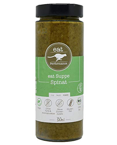 eat Performance® Spinat Suppe (350ml) - 100% Bio, Vegan & Paleo I Frei von Konservierungsstoffen & anderen Zusätzen von eat Performance