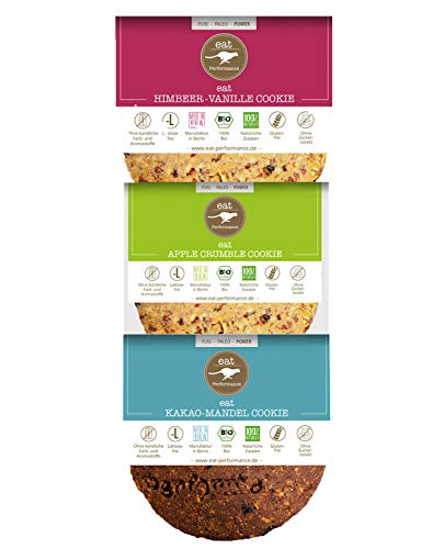 eat Performance® Variety Cookie Box (3x 40g) - Bio, Paleo, Glutenfrei, Ohne Milch, Kekse Aus 100% Natürlichen Zutaten von eat Performance