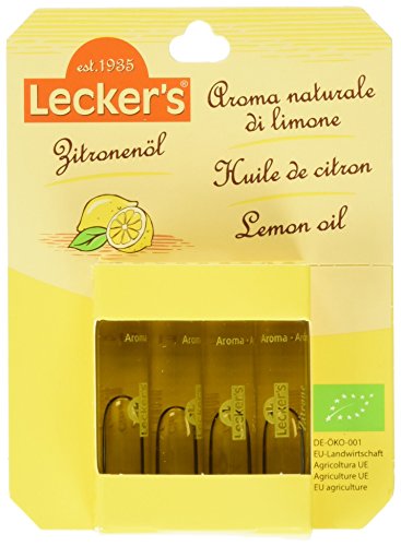 Lecker's Bio Zitronenöl (naturreines Zitronenaroma) 4 x 2 ml von Lecker's