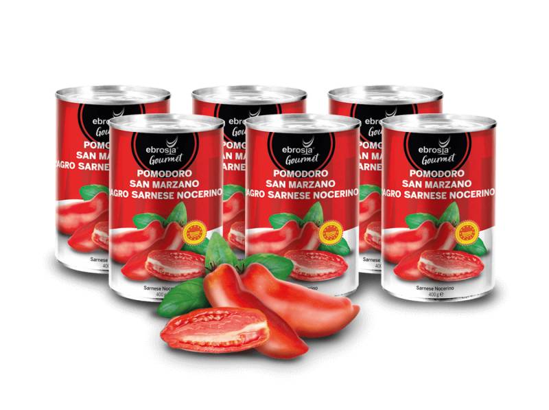 Vorteilspaket San Marzano Tomaten DOP 2400 g(6x400g) von ebrosia Gourmet