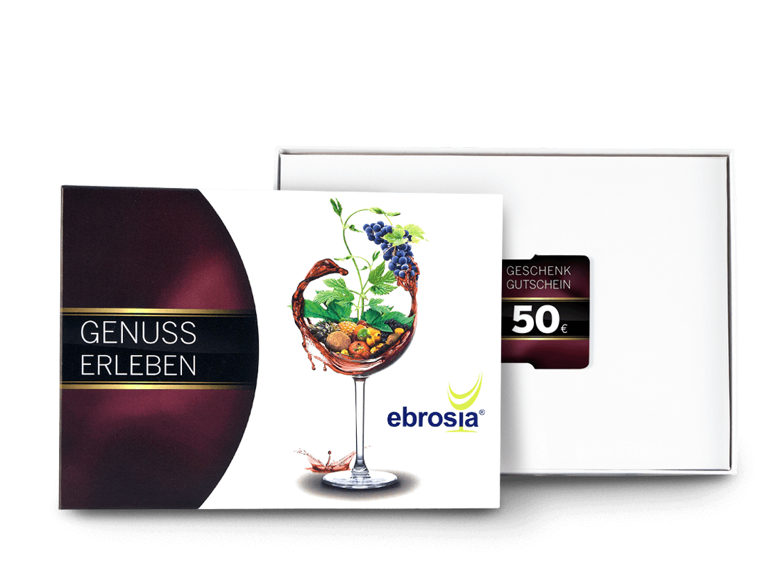 Geschenkkarte Wert 50 € in dekorativer Präsentbox von ebrosia