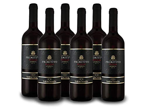Torrevento Primitivo IGT - Italien-Apulien Vorteilspaket (6x 0,75l) Rotwein trocken von Ebrosia