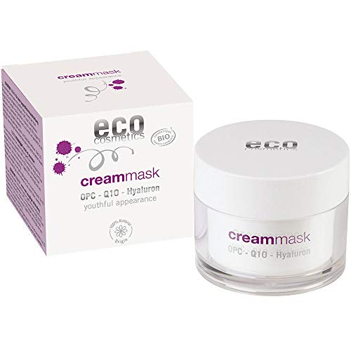 eco cosmetics Bio Crememaske Gesichtsmaske mit OPC, Q10 und Hyaluronsäure, vegane Feuchtigkeitsmaske, Naturkosmetik 1x 50ml von Eco Cosmetics
