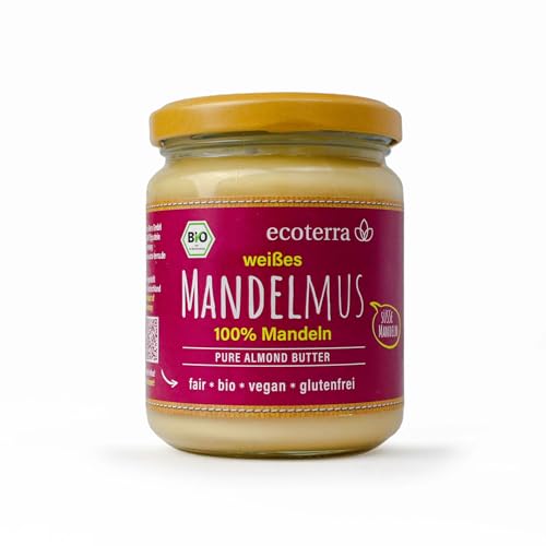 ecoterra Bio Mandelmus weiß | 100% Mandeln | vegan | glutenfrei | Fair | 250 g von ecoterra