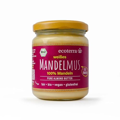 ecoterra Bio Mandelmus weiß | 100% Mandeln | vegan | glutenfrei | Fair | 250 g von ecoterra
