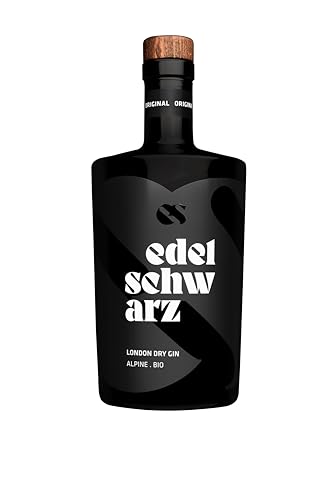edelschwarz Alpine Bio Gin, 500 ml, 47% vol. - premium handcrafted London Dry Gin - 17 ausgewählte alpine bio botanicals - Qualität Made in Südtirol von edelschwarz