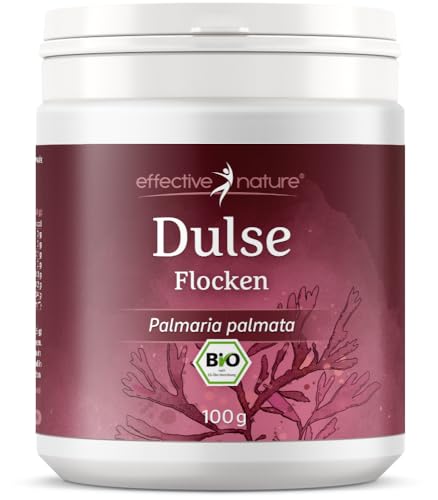 Dulse Flocken Bio Atlantik - 100g - Atlantischer Lappentang aus Frankreich - Rohkost - Vegane Bio Dulse Flocken - Reich an natürlichem Jod - Algen zum Essen von effective nature