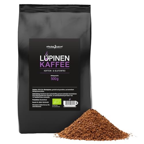 effective nature Lupinenkaffee - 500 g Pulver - Der ideale Kaffeeersatz - Koffein- & glutenfrei - Aus Bio-Anbau - In Deutschland hergestellt - Vollmundig-aromatischer Geschmack von effective nature