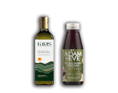 Griechisches Premium Salatset – Kalamata Olivenöl nativ extra g.g.A. & Feigen-Balsamico – 2 x 250ml – Faris & Adam&Eve – Feinkost-Duo für Salate, Dressings & Marinaden. Griechisches Premium Salatset – Kalamata Olivenöl nativ extra g.g.A. & Feigen-Balsamico – 2 x 250ml – Faris & Adam&Eve – Feinkost-Duo für Salate, Dressings & Marinaden. von ele premium selection