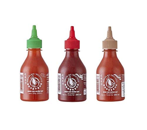3er Set Sriracha Hot Chili Sauce versch. Sorten 3 x 200ml Chilli Soße von esnado