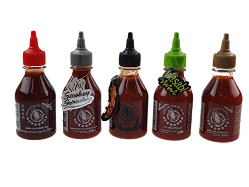 5er Set Sriracha Chili Sauce versch. Sorten 5 x 200ml von esnado