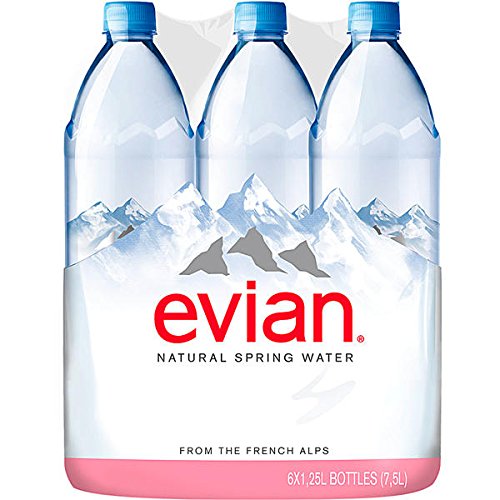 EVIAN Premium Natural Spring Water Natürliches Mineralwasser 6 x 1,25l EINWEG von evian