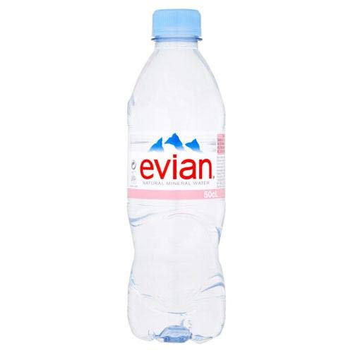 Evian Natürliche Mineralwasserflaschen, 500 ml, 2 Stück, 48 Stück Evian Natürliche Mineralwasserflaschen, 500 ml, 2 Stück, 48 Stück von evian