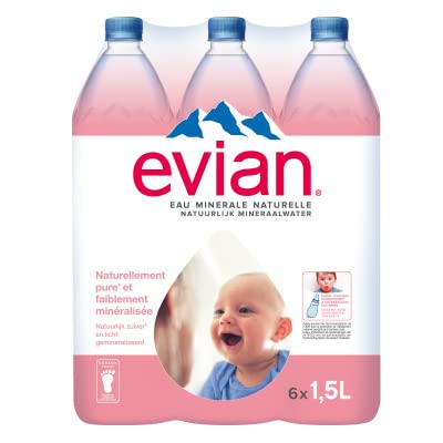Evian Still Mineral Water, 1.5 l (Pack of 6) von evian