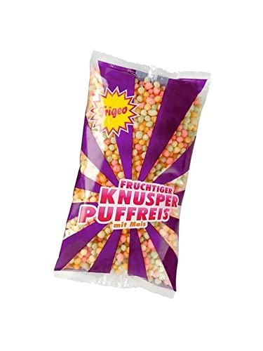 Frigeo, Knusper-Puffreis 80 Gramm 1 stück Bunter Frucht süß Snack Knusper-Puffreis von eworldpartner