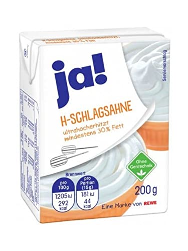 Ja! Schlagsahne, Dessert- und Fertigsahne 200 Gramm 1 Stück Schlagsahne Ja! Schlagsahne, Dessert- und Fertigsahne 200 Gramm 1 Stück Schlagsahne von eworldpartner