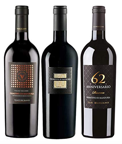 3 TOP Primitivo di Manduria | hochwertige Rotweine aus Italien | 3 x 0,75l von fabelhafte-geschenke