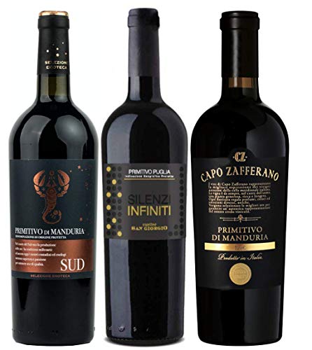 3er Probierpaket Primitivo zum Kennenlernen | hochwertige Rotweine aus Italien | 3 x 0,75l von FABELHAFTE GESCHENKE