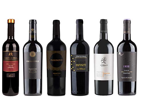 6er Probierpaket Primitivo zum Kennenlernen | Rotwein aus Apulien | trocken | 6 x 0,75 L. von FABELHAFTE GESCHENKE