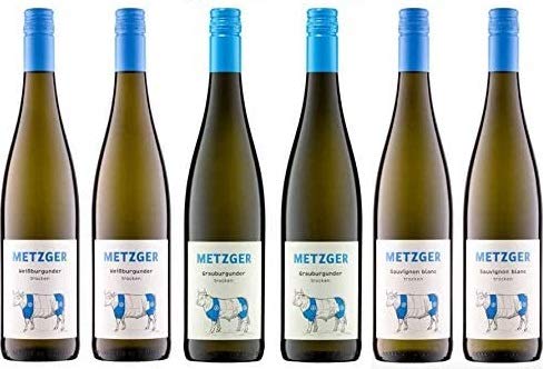 6 er Probierpaket Weißwein von Weingut Metzger | Grauburgunder | Weißburgunder | Sauvignon Blanc | Pfalz | 6 x 0,75 l | 1 Drop Stop Weinausgießer FABELHAFTE GESCHENKE von FABELHAFTE GESCHENKE