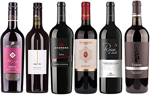 6er Probierpaket Rotwein aus Sizilien zum Kennenlernen | 6 x 0,75l von FABELHAFTE GESCHENKE
