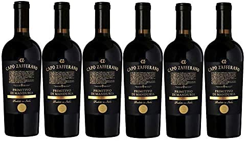 6er Vorteilspaket | Capo Zafferano Primitivo di Manduria DOC 2021 | Rotwein aus Apulien | trocken | 6 x 0,75 L von fabelhafte-geschenke