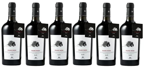 6er Vorteilspaket Passi Neri IGT Syrah 2022 | Cantine Andreas Mazzei | Rotwein trocken | 6 x 0,75l von fabelhafte-geschenke