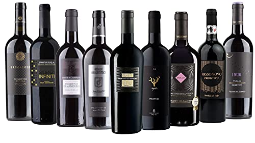 9 er Primitivo Probierpaket | Rotwein aus Italien | Apulien | trocken | 9 x 0,75l von FABELHAFTE GESCHENKE