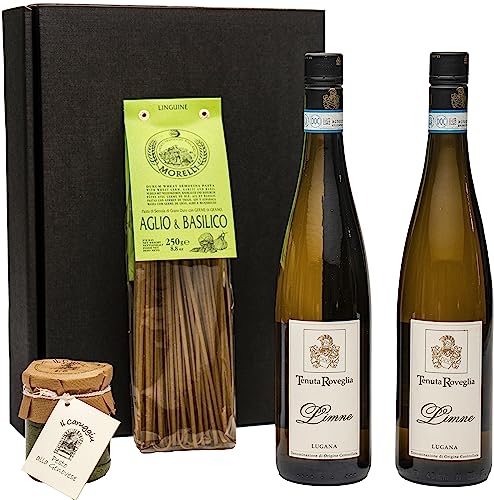 Geschenkset mit Lugana (Weißwein), Pasta und Pesto Genovese von fabelhafte-geschenke