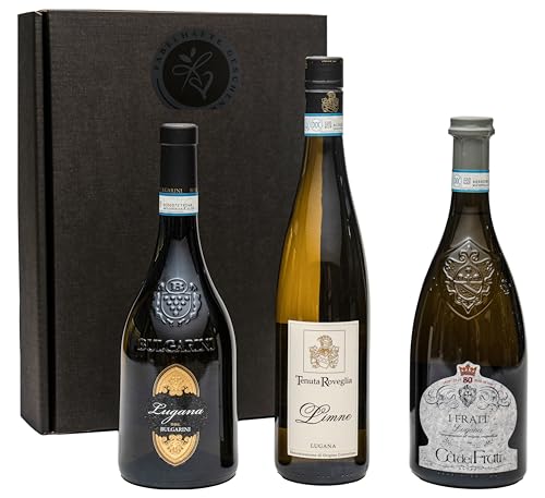 Geschenkset Lugana | 3 hochwertige Lugana in Geschenkverpackung | 3 x 0,75l | Weißwein aus Venetien | trocken von FABELHAFTE GESCHENKE
