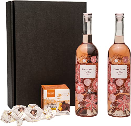 Geschenkset Roséwein mit Schokoladentrüffel und Amaretti von fabelhafte-geschenke