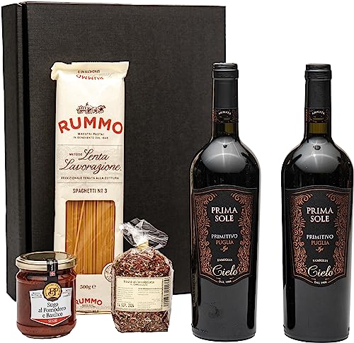 Geschenkset Rotwein aus Italien: Primitivo mit Pasta und Pesto Genovese von fabelhafte-geschenke