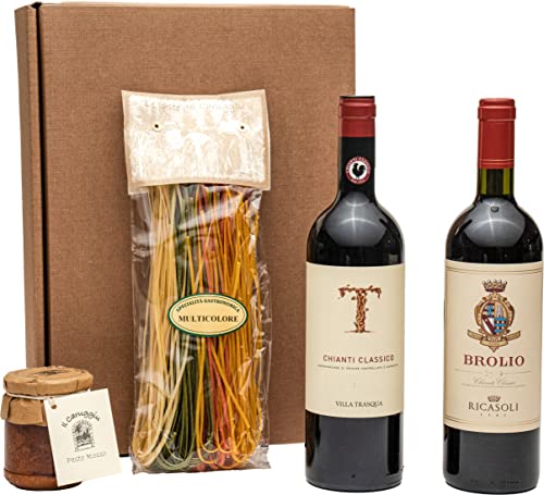 Geschenkset Rotwein aus der Toskana mit Pasta und Pesto | 2 Fl. Chianti Classico, Pasta & Pesto von fabelhafte-geschenke