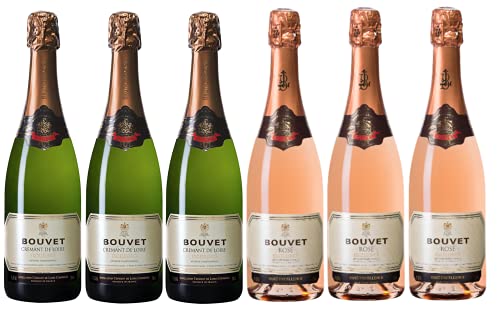 Probierpaket Cremant de Loire Excellence | Bouvet Ladubay | 3 x 0,75 Blanc | 3 x 0,75 Rosé | mit Drop Stop Weinausgießer fabelhafte-geschenke von fabelhafte-geschenke