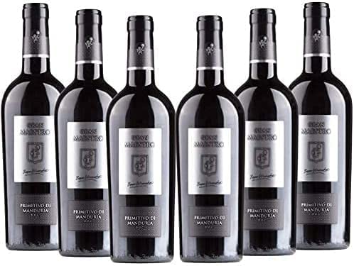 6er Vorteilspaket Gran Maestro Primitivo di Manduria DOC 2020 | CIELO E TERRA | Rotwein aus Apulien | 6 x 0,75l | mit Drop Stop Weinausgießer fabelhafte-geschenke von fabelhafter-geschenke