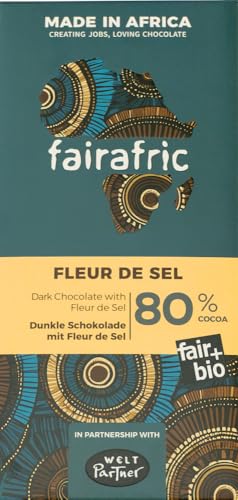 80% Bio-Zartbitterschokolade mit Fleur de Sel 1 x 80 gr von fairafric