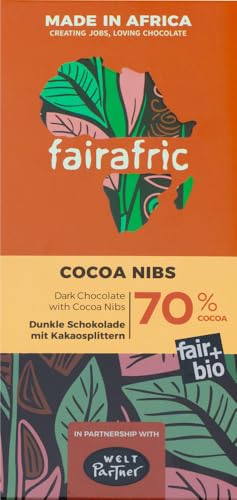 70% Bio-Zartbitterschokolade mit Kakaosplitter 6 x 80 gr von fairafric