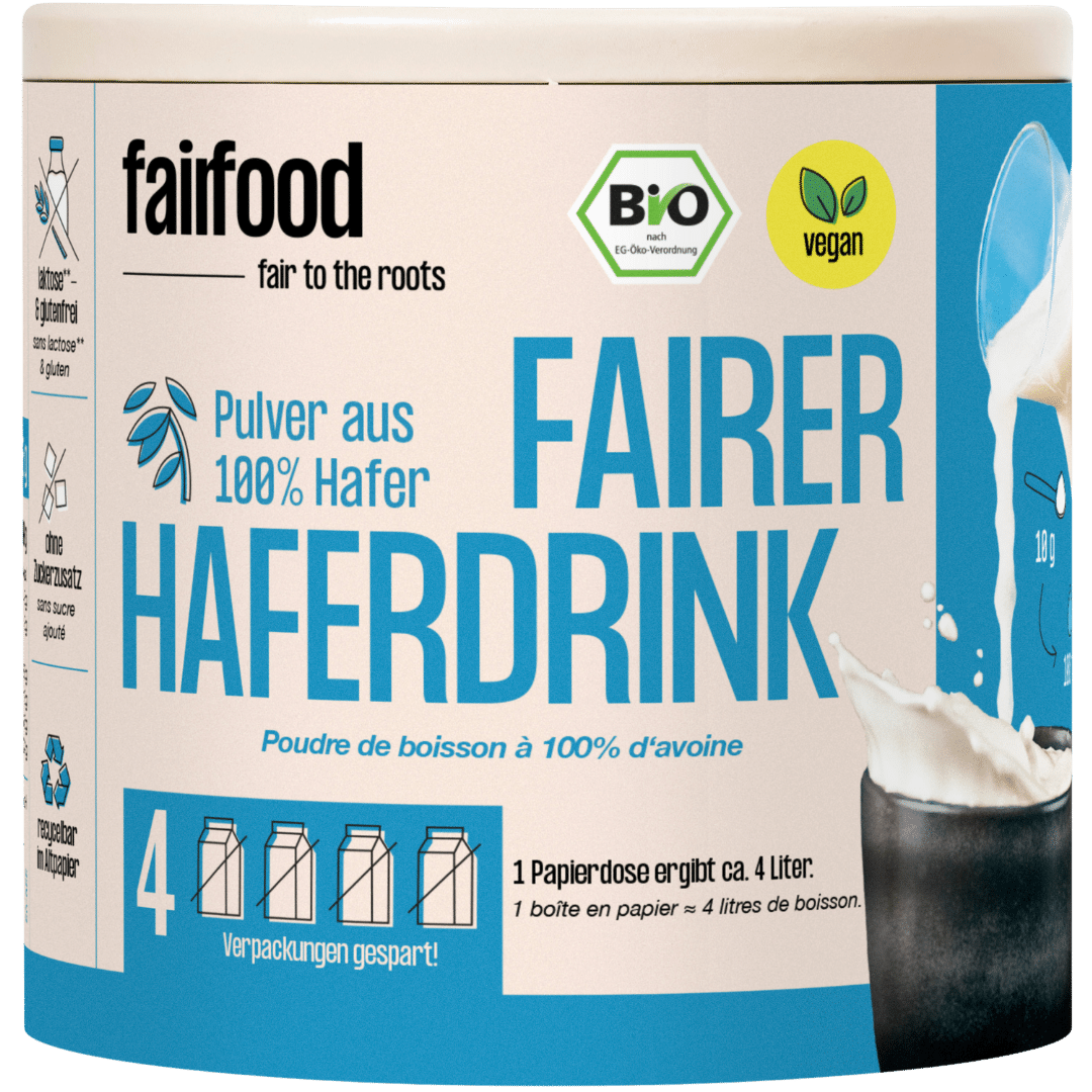 Faires Haferdrinkpulver Papierdose, 360g Faires Haferdrinkpulver Papierdose, 360g von fairfood