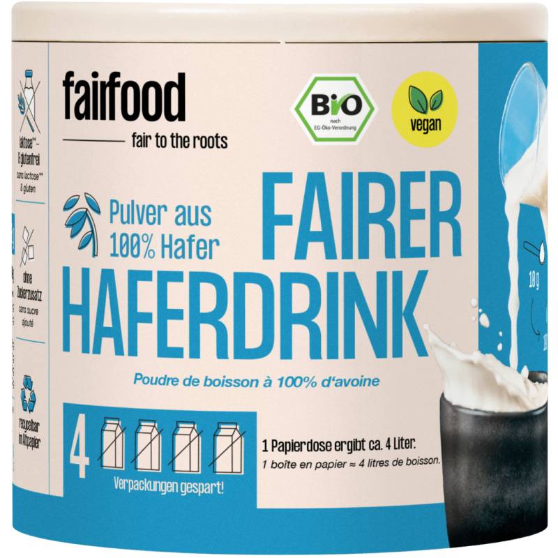 Faires Haferdrinkpulver Papierdose, 360g von fairfood