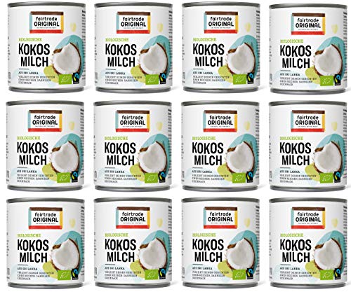 12 x Bio Kokosmilch 270 ml Dose | von Fairtrade Original | aus Sri Lanka | natürliche Kokos Milch Bio ist ideal für asiatische Gerichte | für einen reichen, sahnigen Geschmack | 100% Bio 12 x Bio Kokosmilch 270 ml Dose | von Fairtrade Original | aus Sri Lanka | natürliche Kokos Milch Bio ist ideal für asiatische Gerichte | für einen reichen, sahnigen Geschmack | 100% Bio von fairtrade ORIGINAL