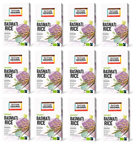 fairtrade ORIGINAL Bio Basmati Reis | 12x 400g fairtrade Basmati Rice organic aus Indien | aromatisch mit leicht nussigem Geschmack | loser Bio Basmatireis aus der Tiefebene des Himalayas fairtrade ORIGINAL Bio Basmati Reis | 12x 400g fairtrade Basmati Rice organic aus Indien | aromatisch mit leicht nussigem Geschmack | loser Bio Basmatireis aus der Tiefebene des Himalayas von fairtrade ORIGINAL