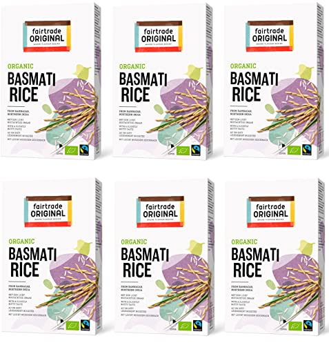 fairtrade ORIGINAL Bio Basmati Reis | 6x 400g fairtrade Basmati Rice organic aus Indien | aromatisch mit leicht nussigem Geschmack | loser Bio Basmatireis aus der Tiefebene des Himalayas fairtrade ORIGINAL Bio Basmati Reis | 6x 400g fairtrade Basmati Rice organic aus Indien | aromatisch mit leicht nussigem Geschmack | loser Bio Basmatireis aus der Tiefebene des Himalayas von fairtrade ORIGINAL