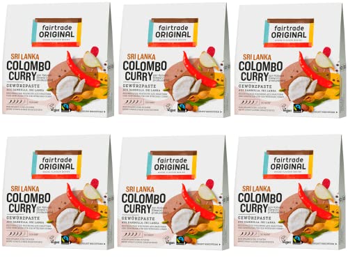 fairtrade ORIGINAL Colombo Curry-Paste | Gewürzpaste aus Sri Lanka | Asiatisches Gewürz für Curry | vegane Kräuterpaste ohne künstliche Zusätze (6x 75g) von fairtrade ORIGINAL