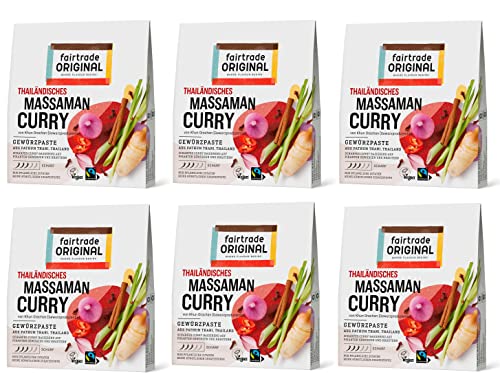 fairtrade ORIGINAL Massaman Curry-Paste | Thailändische Gewürzpaste | Asiatisches Gewürz für Curry | vegane Kräuterpaste ohne künstliche Zusätze (6 x 70g) von fairtrade ORIGINAL